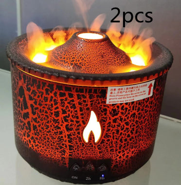 350ml Ultrasonic Flame & Jellyfish Smoke Ring Aromatherapy Humidifier Diffuser | 10W, 2/8hr Timer, AU/EU/UK/US Plug