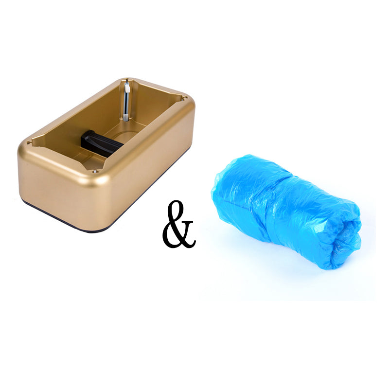 Automatic Disposable Shoe Cover Dispenser | 42×21×13cm | Blue, Gold, Purple, Silver & Rose | Machine Only, With 100pcs Shoe Covers & Gift Box Set | Home, Office & Medical Use