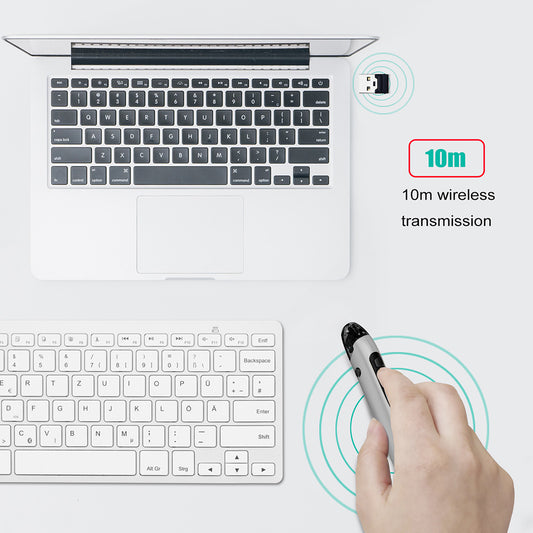 2.4GHz Wireless Pen Mouse | 1600DPI, 4-Button, Ergonomic Pen Grip, NANO Receiver | Pink, Silver & Yellow