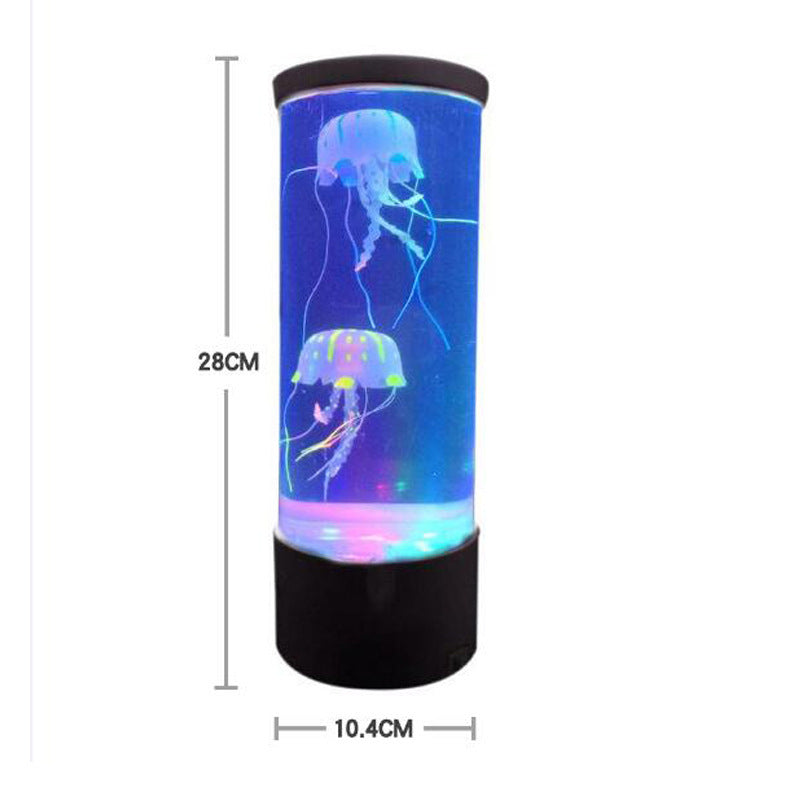 LED Volcanic Eruption Jellyfish Aquarium Lamp | USB & Battery | Colour-Changing LED | 105×105×280mm | Floating Volcanic Beads | Bedroom, Office & Living Room Night Light