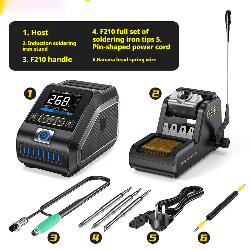Intelligent Constant Temperature Soldering Station | 110-250V, F210/F245 Tips, Multi-Head, US/EU/CN Plug