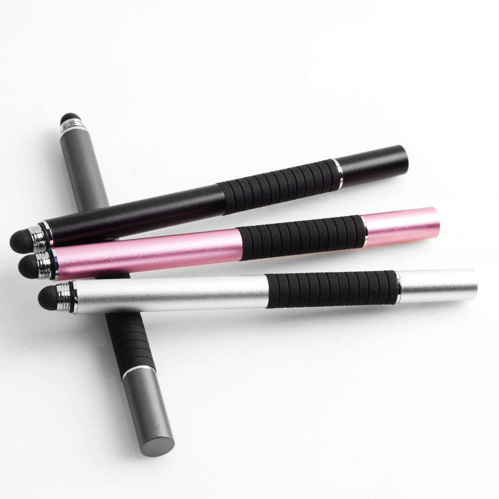 2-in-1 Metal Stylus Pen | Cloth Tip & Round Tip | Universal for Android & iOS | Black, Grey, Pink, Silver