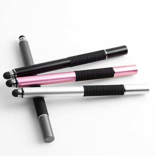 2-in-1 Metal Stylus Pen | Cloth Tip & Round Tip | Universal for Android & iOS | Black, Grey, Pink, Silver