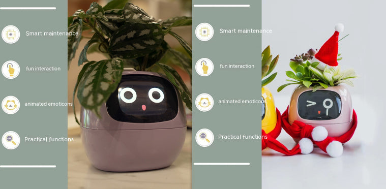 Smart AI Electronic Plant Pot – 7 Sensors, 49+ Expressions & Intelligent Water Monitor