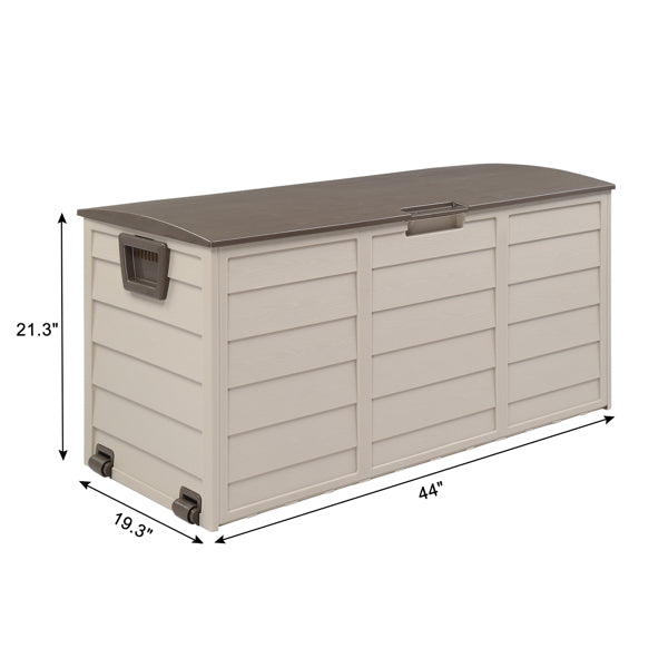 260L Outdoor Garden Storage Box with Wheels | 75 Gal, UV-Resistant, Lockable, Weatherproof, Brown