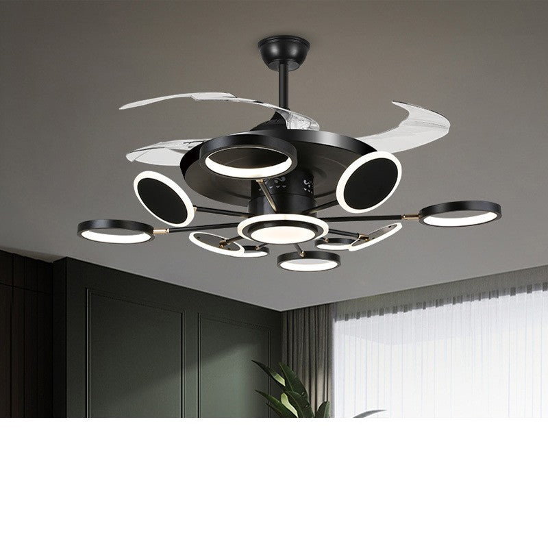 Nordic Magic Bean LED Ceiling Fan with Light | Tricolor Dimming, 42" & 48", 6 Styles, Remote Control, 220V