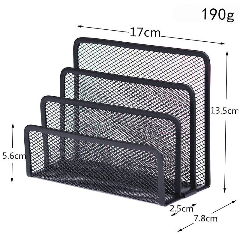 3-Tier Metal Mesh Desk Organiser | Letter Tray | File & Book Stand | Home & Office | 170×135×78mm