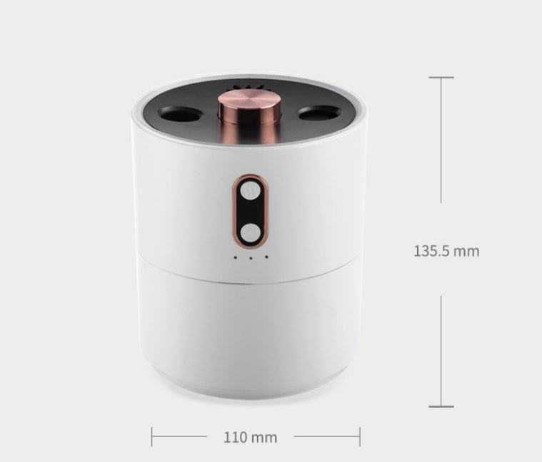 Volcanic Flame Aromatherapy Humidifier & Essential Oil Diffuser | USB | Dual Mist | 2–8hr Timer | Night Light | White