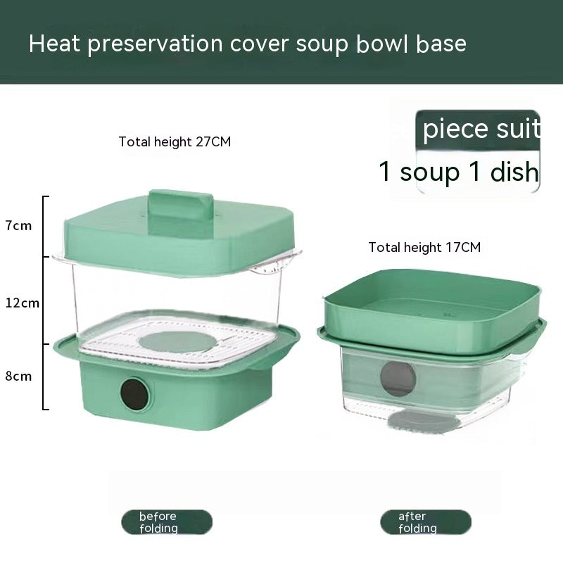 Multi-Layer Stackable Insulated Dish Cover | Temperature Display | Transparent Plastic | 5 Sizes | Green & White | Kitchen Food Cover | Dining Table & Leftover Storage