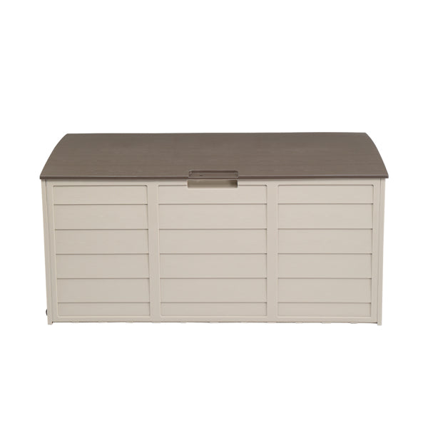 260L Outdoor Garden Storage Box with Wheels | 75 Gal, UV-Resistant, Lockable, Weatherproof, Brown