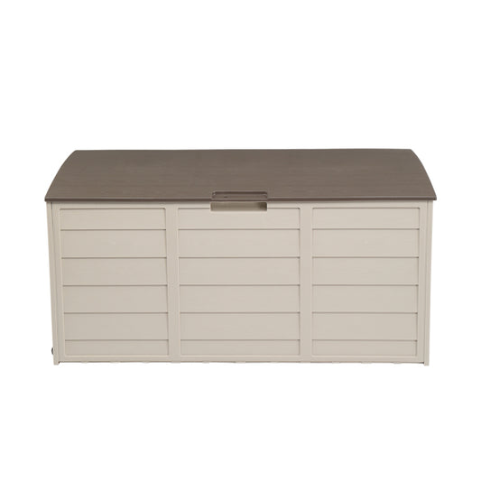 260L Outdoor Garden Storage Box with Wheels | 75 Gal, UV-Resistant, Lockable, Weatherproof, Brown