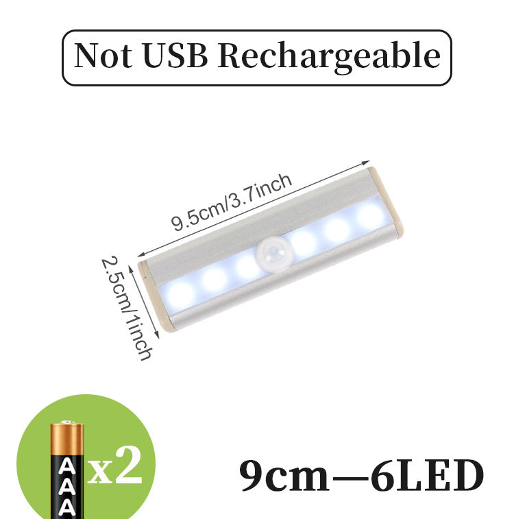 PIR Motion Sensor LED Light Bar | 0.5W | 450mAh | Micro-USB & Battery | 90° PIR | 3–5m | 20s Auto-Off | Cool & Warm White | 9cm–520mm | Cabinet, Wardrobe & Stair Light