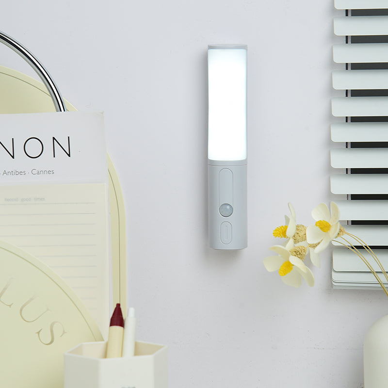 Motion Sensor LED Night Light | PIR | 3m Range | 100° Sensing | 350° Rotatable | 3 Colour Temps | Dimmable | Battery & USB Rechargeable | Gray & White