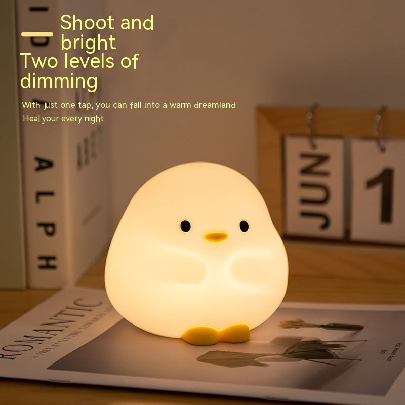 Cute Duck Silicone LED Night Light | 1W | 800mAh USB Rechargeable | 2-Brightness Tap Control | 45hr Battery | Kids Gift