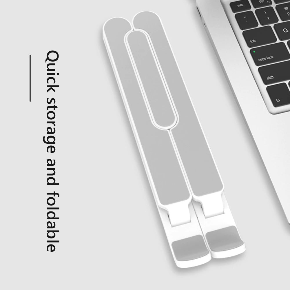 Foldable Laptop Stand | 6-Height Adjustment | Hollow Cooling | ABS | 11–17" | Black & White