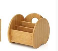 Bamboo Desktop Storage & Organiser Box | Natural Bamboo | Rounded Corners | Multi-Compartment | Desk Tidy | Home & Office | 3 Sizes