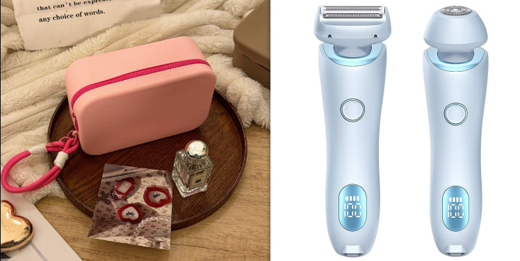 2-in-1 Women's Electric Shaver & Epilator | IPX7 Waterproof | USB Rechargeable | Full Body | Legs, Underarms & Bikini | Hypoallergenic | Wet & Dry | Pink & Blue