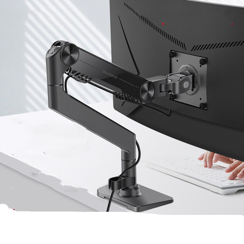 Gas Spring Monitor Arm Stand | 7K Aluminum Alloy, 2–11kg, Up to 36″ | Curved & Ultrawide Screen | Ergonomic Desk Mount | Black