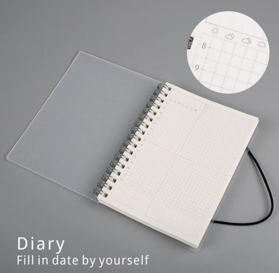 Clear Cover Spiral Notebook | 100gsm Cream Paper | Blank, Lined, Dotted, Grid, Diary & To-Do | A5 & A6