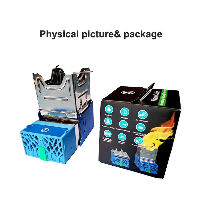 Portable Firewood Camping Stove with USB Power Generator | 4-Min Boil, Serves 3-5, PSE Certified, Blue