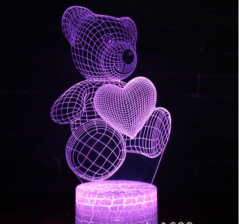 3D Acrylic LED Teddy Bear Night Light | 16 RGB | Remote & Touch | USB & Battery | 85×85×37mm | 100,000hr | Bedroom, Kids & Gift | Christmas, Birthday & Valentine’s