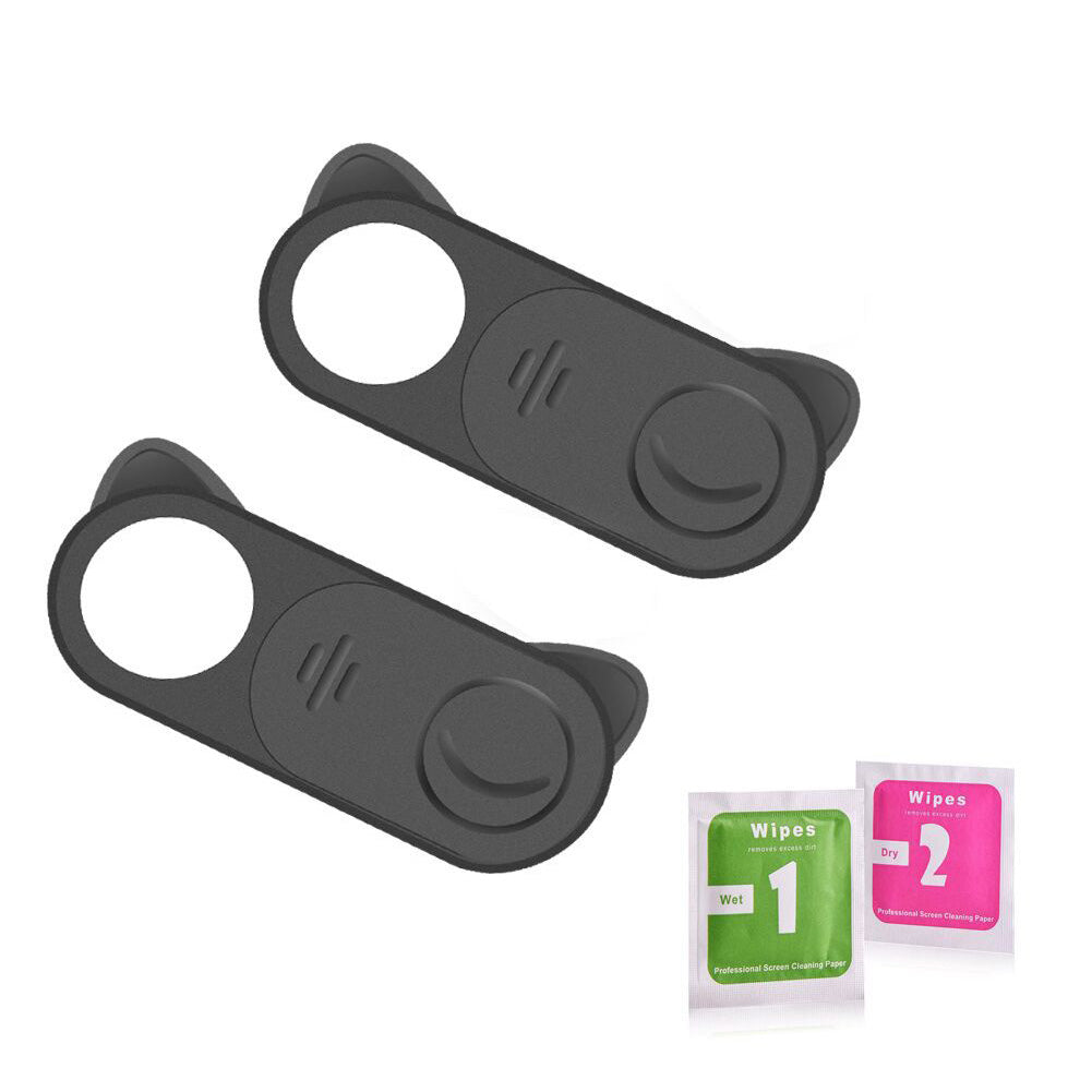 Webcam Privacy Cover Slider | Laptop Tablet Phone Camera Shutter | Peel & Stick | Black | 2-5 Pack