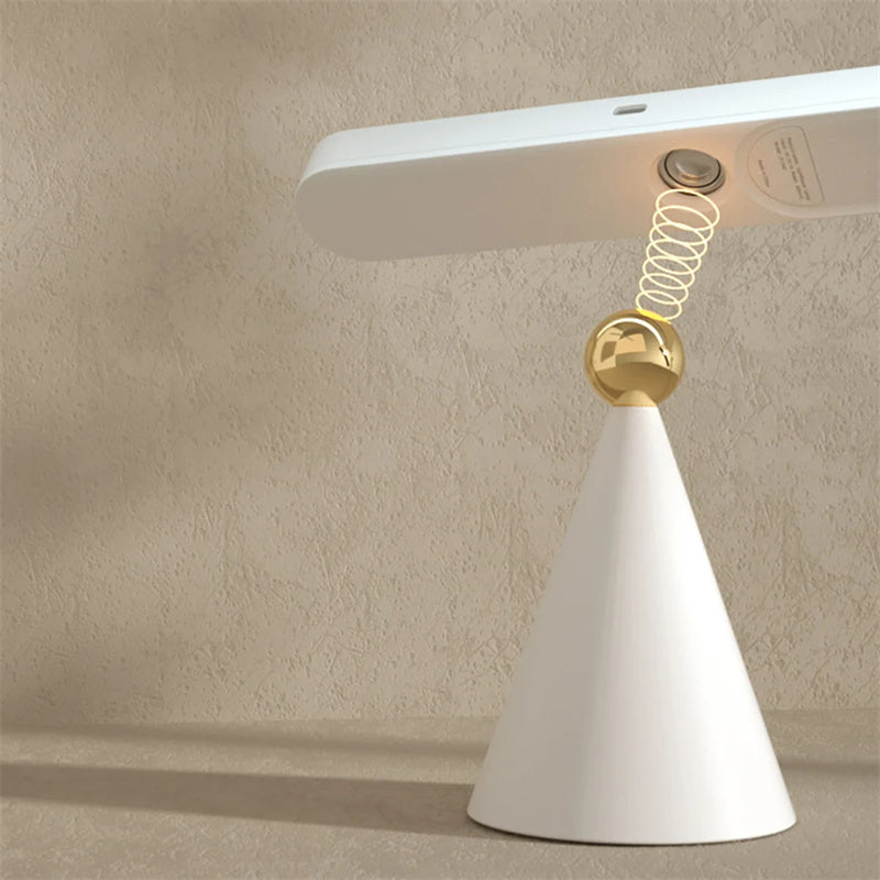 Magnetic Suction Touch Table Lamp | Geometric Design | USB | PC Shade | European Style | Khaki & White | 1PC & 2PCS