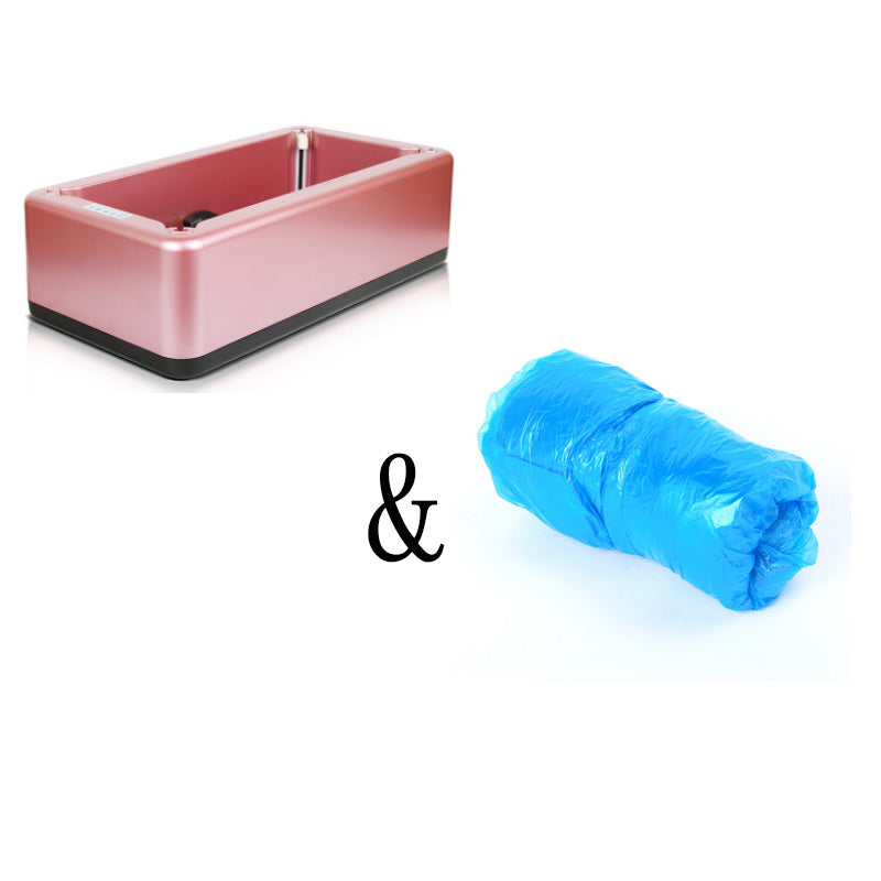 Automatic Disposable Shoe Cover Dispenser | 42×21×13cm | Blue, Gold, Purple, Silver & Rose | Machine Only, With 100pcs Shoe Covers & Gift Box Set | Home, Office & Medical Use