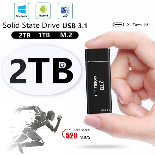 Portable External SSD | 480–520 MB/s | 500GB, 1TB & 2TB | TLC NAND | USB | 5 Colours | Mac & PC