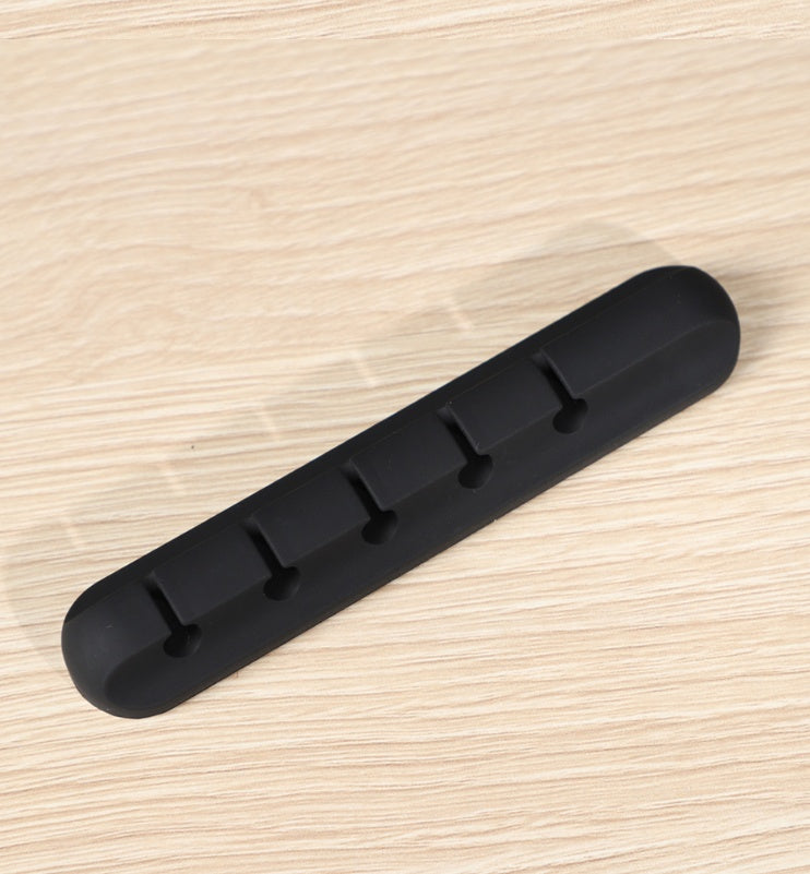 Silicone Desk Cable Management Clips | Self-Adhesive | 3, 5 & 7 Clip Styles | Single, Twin & 6-Pack | USB, Headphone & Desk Wire Organiser | Black