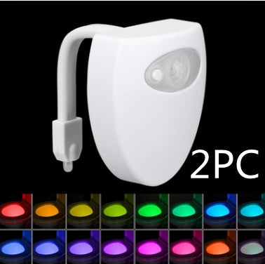 Motion Sensor Toilet Night Light | 8 & 16 Colours | PIR | Light-Sensitive | 3×AAA Battery | 6.5×7cm | Fits Any Toilet | Bedroom & Bathroom Safety Light