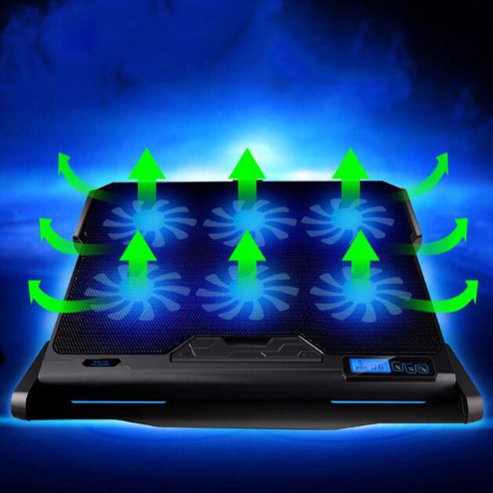 Laptop Cooling Pad | Metal Mesh | LCD Display | 6-Speed Control | Adjustable Stand | Air Cooling | 375×285mm | Normal, Luxury & Flagship