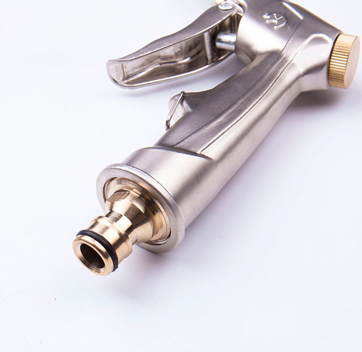 High-Pressure Garden & Car Wash Spray Gun | Aluminium Alloy | 10kg Pressure | 8–15m Range | Adjustable Nozzle | Car Wash Tool Set, Connector & Gold