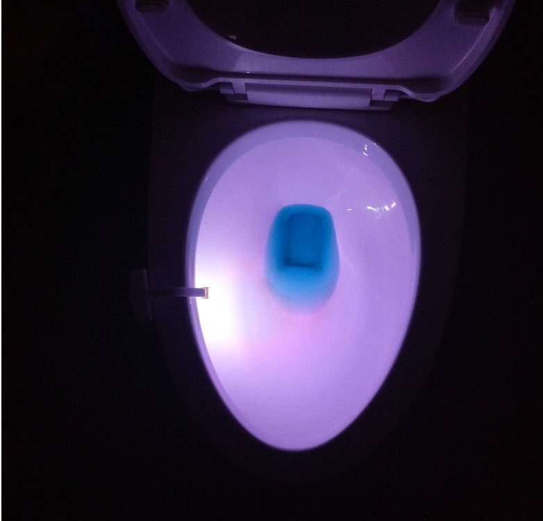 Motion Sensor Toilet Night Light | 8 & 16 Colours | PIR | Light-Sensitive | 3×AAA Battery | 6.5×7cm | Fits Any Toilet | Bedroom & Bathroom Safety Light