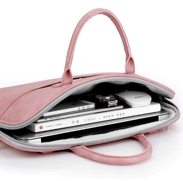 Faux Leather Laptop Shoulder Bag for Women | 13.3"–17.3" | Waterproof, Multi-Pocket | Black, Pink, Red