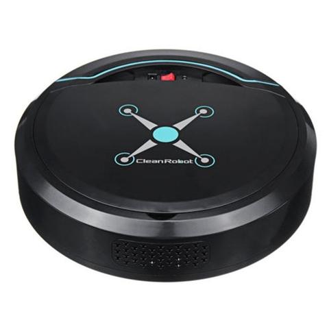 Mini Robot Vacuum Cleaner | USB Rechargeable | Auto Obstacle Detection | ABS | 22.8cm | Black & White | Home Floor Sweeper