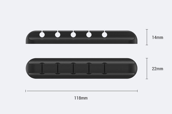 Silicone Desk Cable Management Clips | Self-Adhesive | 3, 5 & 7 Clip Styles | Single, Twin & 6-Pack | USB, Headphone & Desk Wire Organiser | Black