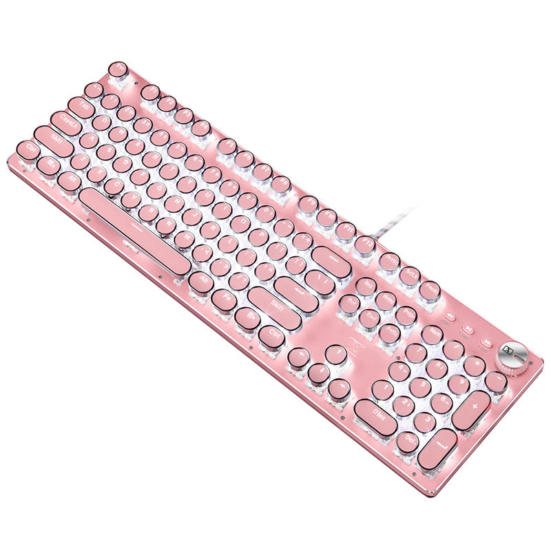Steampunk Punk Keycap Set | ABS Electroplated, Laser-Engraved | Mechanical Keyboard Replacement Keycaps | Black, White, Blue & Pink