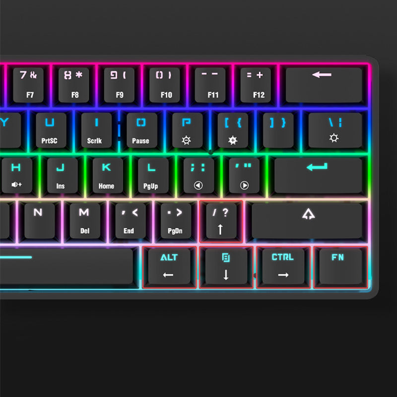 Wireless Bluetooth Mechanical Keyboard | Colorful PBT Keycaps | 29.5×11×4cm | 10m Range | Desktop, Laptop & Tablet | Black & White