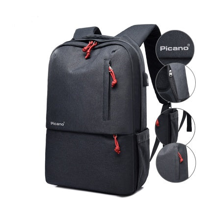 Multi-Functional USB Charging Laptop Backpack | 15" Laptop | Water-Repellent Oxford | Multiple Compartments
