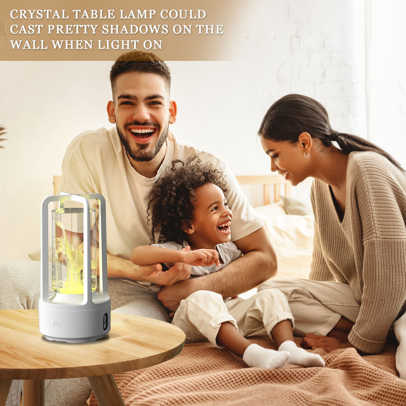 2-in-1 Bluetooth Speaker & LED Night Lamp | Acrylic & Crystal | Touch Sensor | 2,500mAh | 5W | Wireless Charging | 13 Motifs | Black & White | Valentine's Day Gift | Home & Party Decor