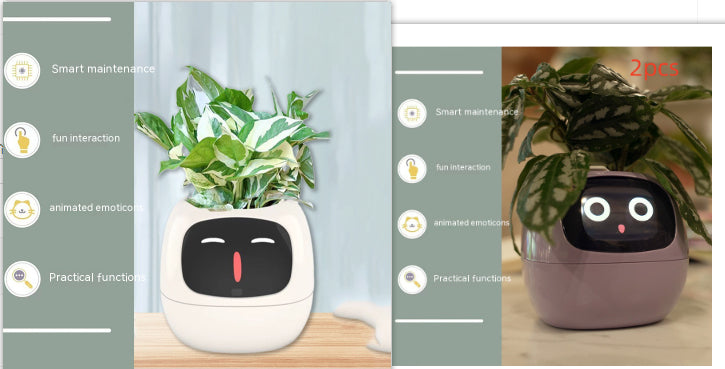 Smart AI Electronic Plant Pot – 7 Sensors, 49+ Expressions & Intelligent Water Monitor