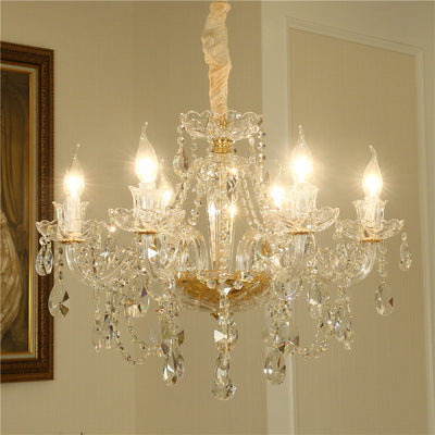 Luxury Glass Crystal LED Chandelier | 6-24 Lights, 1100×700mm, 0.6m Adjustable, 15-30㎡, 220V
