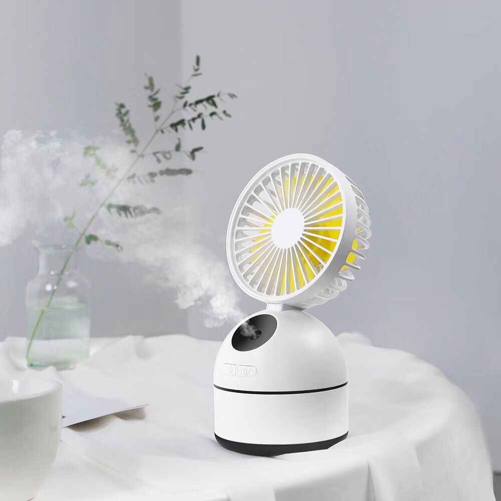 Fan Humidifier | USB Portable Misting Fan | Desktop Air Cooler & Humidifier | Navy Blue, Pink & White