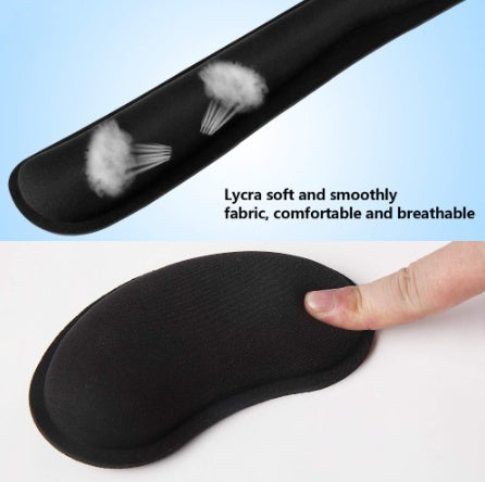 Memory Foam Wrist Rest & Mouse Pad | Ergonomic | Non-Slip Rubber Base | Keyboard & Mouse Support | 5 Styles