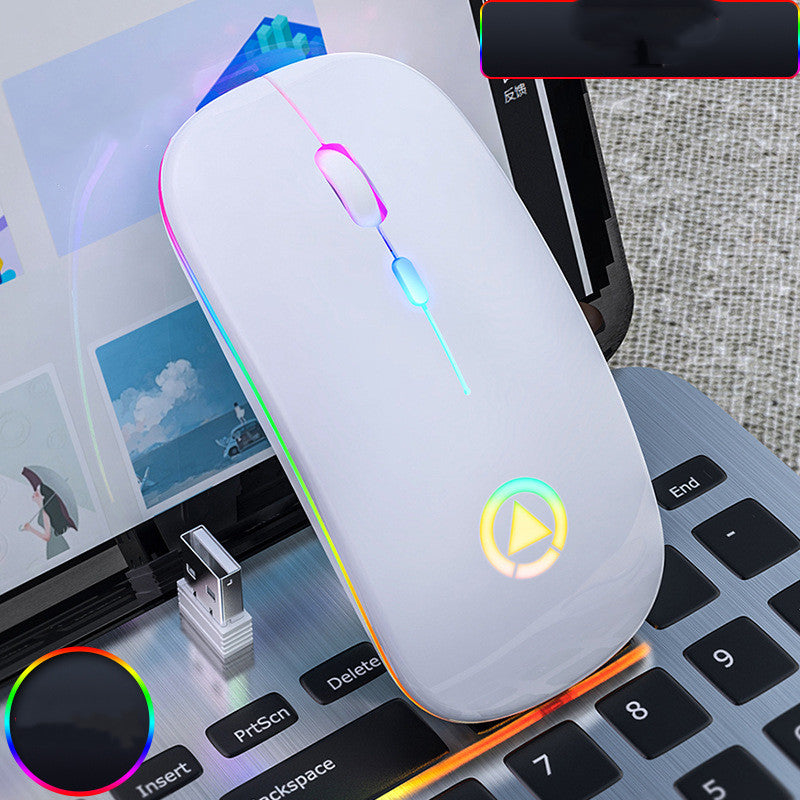 Ultra-Thin Wireless Mouse | 2.4GHz & Bluetooth 3-Mode | RGB | 1600 DPI | Rechargeable or Battery | 4 Colours