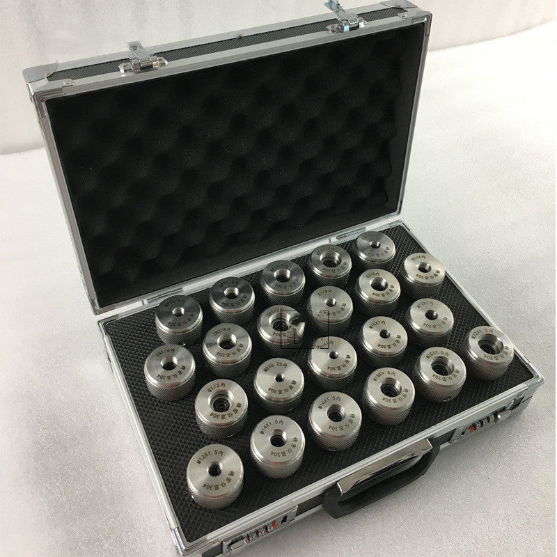 22-Piece Stainless Steel Pressure Instrument Adapter Set | M20×1.5 to NPT, ZG, G & Metric Thread Connectors