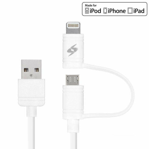 MFi Certified 2-in-1 Lightning & Micro USB Sync & Charge Cable – 1M