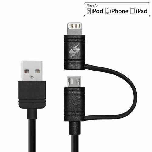 MFi Certified 2-in-1 Lightning & Micro USB Sync & Charge Cable – 1M