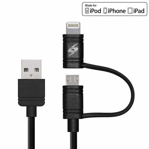 MFi Certified 2-in-1 Lightning & Micro USB Sync & Charge Cable – 1M